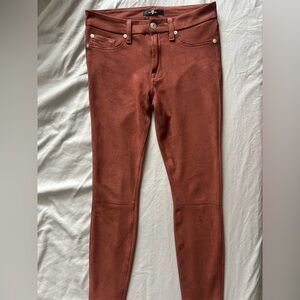 7 For All Mankind Burgundy Liquid Faux Suede Pant
